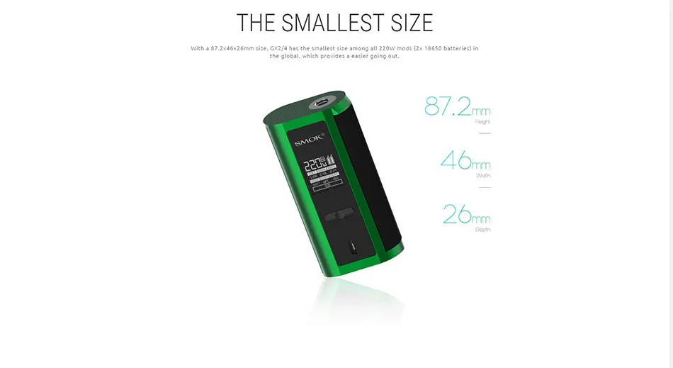 100% Original SMOK GX2/4 TC Vape Kit with 220W/350W Box Mod & TFV8 Big Baby Tank Atomizer Powered by 2/4 18650 Batteries E-cigs