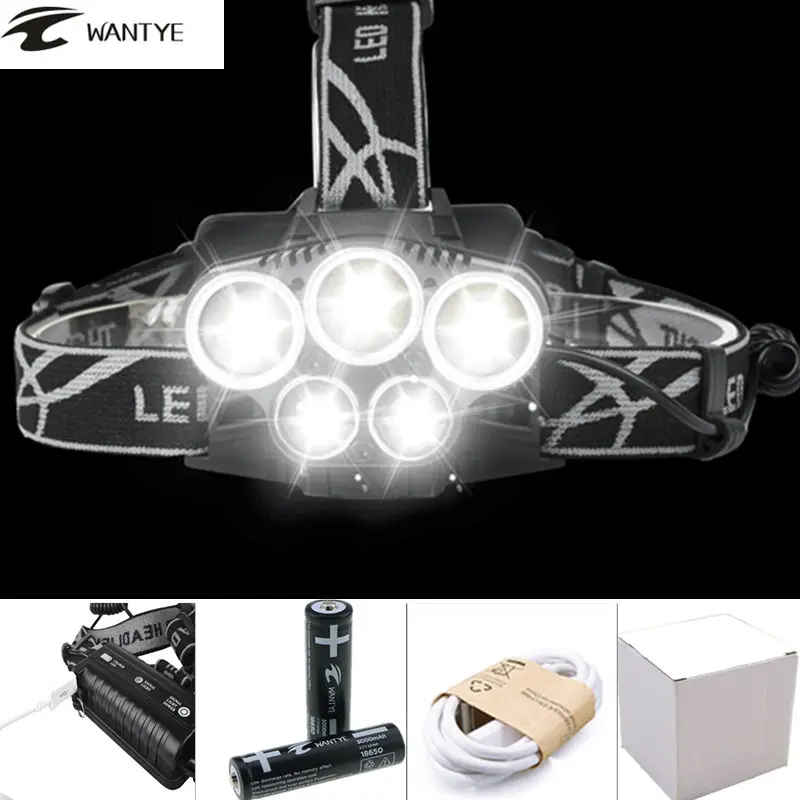 USB LED Head lamp 10000LM CREE XML 3T6+2LED Head light Headlamp 6 Modes Camping Fishing Torch Lantern+2x18650 battery
USB LED Head lamp 10000LM CREE XML 3T6+2LED Head light Headlamp 6 Modes Camping Fishing Torch Lantern+2x18650 battery