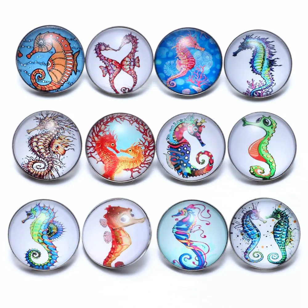 12pcs/lot Seahorse Themes Glass Charms 18mm Snap Button Jewelry For 18mm Snaps Bracelet Snap Jewelry KZ0668 
12pcs/lot Seahorse Themes Glass Charms 18mm Snap Button Jewelry For 18mm Snaps Bracelet Snap Jewelry KZ0668