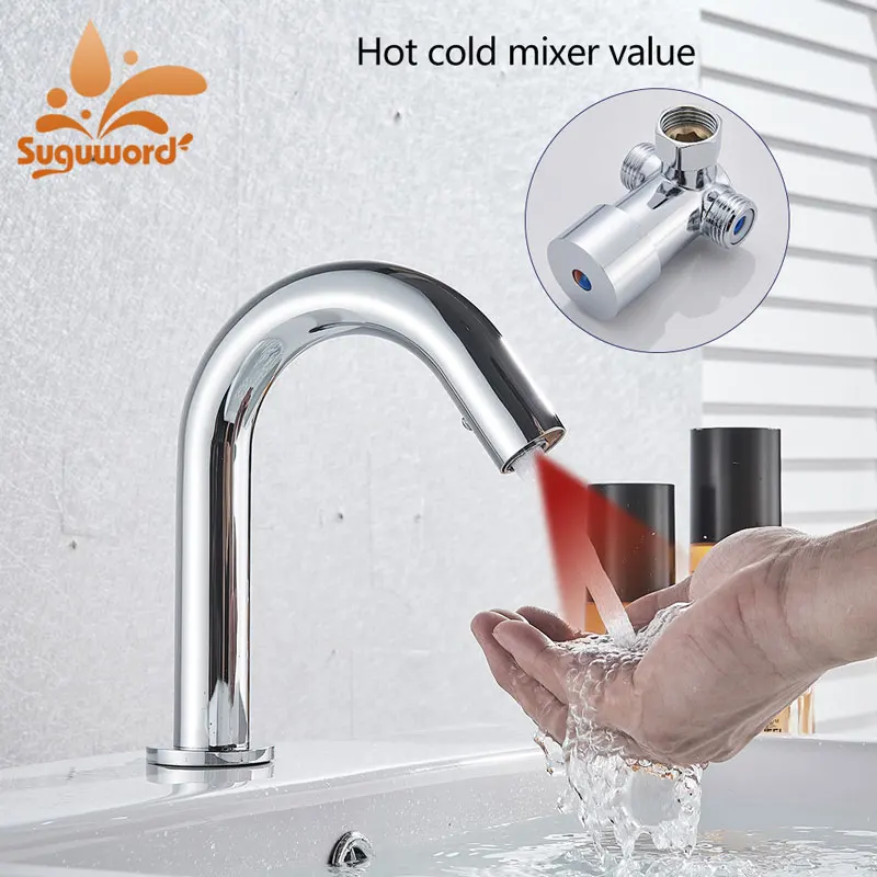Deck mount Chrome Sensor basin sink faucet touchless with battery box single cold or hot cold sense mixer tap handsfree
Deck mount Chrome Sensor basin sink faucet touchless with battery box single cold or hot cold sense mixer tap handsfree
