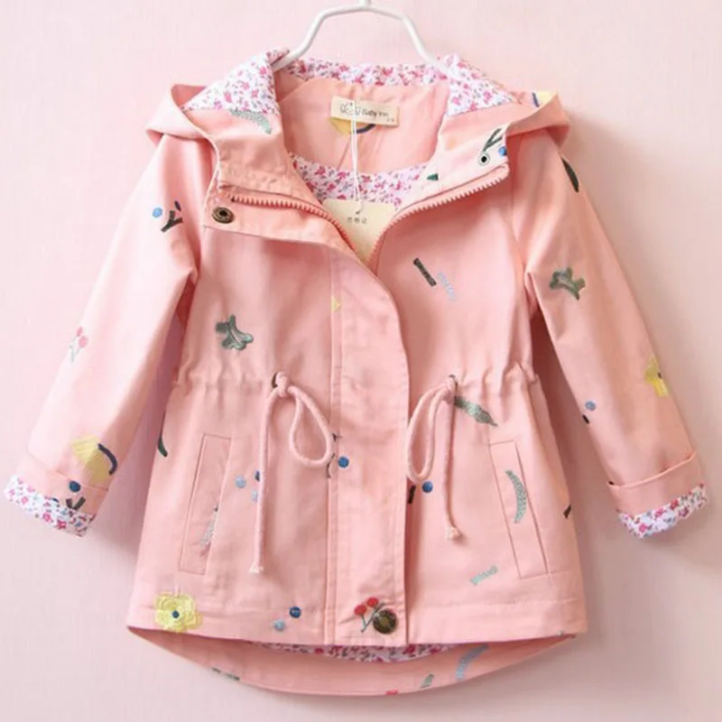 2019 Spring Autumn Girls Windbreaker Coat Baby Girls Floral Embroidery Hooded Outwear Children's Thin Coats Jacket Kids Clothing
2019 Spring Autumn Girls Windbreaker Coat Baby Girls Floral Embroidery Hooded Outwear Children's Thin Coats Jacket Kids Clothing