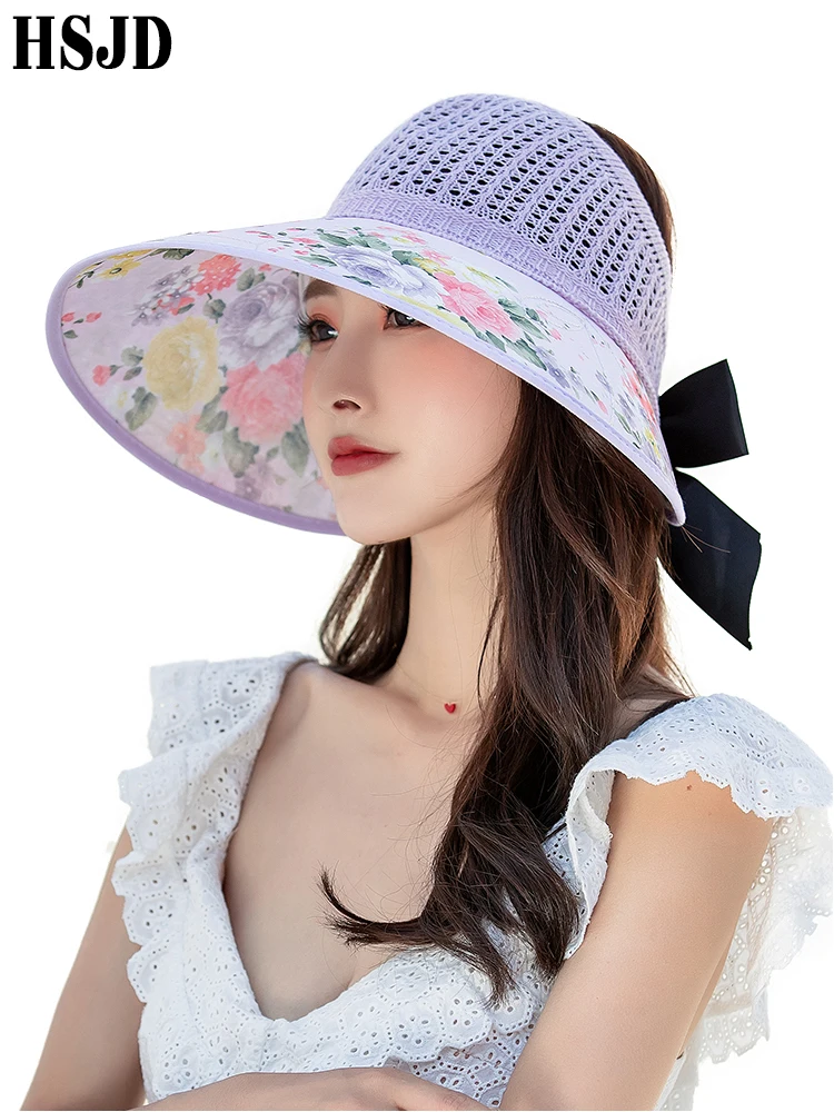 2019 Women Summer Knit Mesh Empty Top Hat Big Wide Brim Anti-UV Flower Sun Hats Elegant Female Adjustable Black Bow Beach Hat
2019 Women Summer Knit Mesh Empty Top Hat Big Wide Brim Anti-UV Flower Sun Hats Elegant Female Adjustable Black Bow Beach Hat