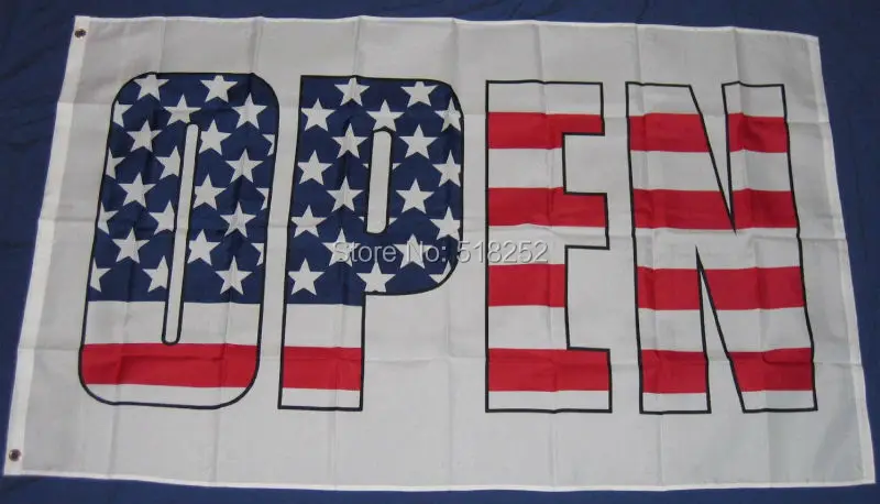 Image Usa Open Flag American Flag 3x5 FT 150X90CM Banner 100D Polyester Custom flag grommets 6038,free shipping
