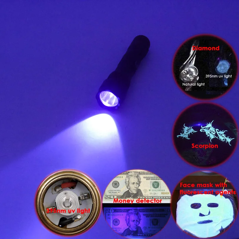 502B UV Light AOT 395nm-405nm LED UV Flashlight torch lamp UV adhesive curing Travel safety UV detection 1x18650 Battery powered
502B UV Light AOT 395nm-405nm LED UV Flashlight torch lamp UV adhesive curing Travel safety UV detection 1x18650 Battery powered