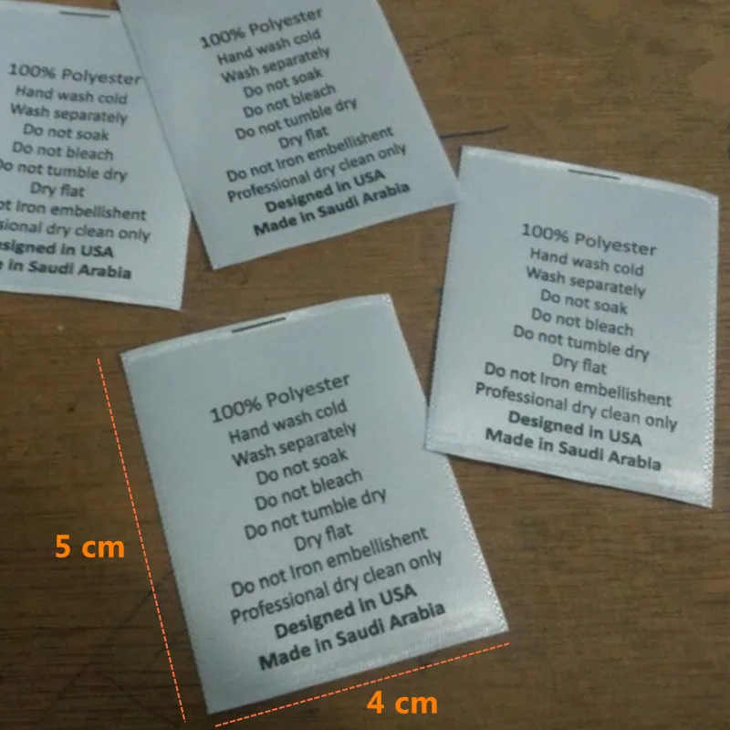 100PCS , 4 * 5 cm Polyester writings Soft silk satin ribbon cloth washing labels White care label
100PCS , 4 * 5 cm Polyester writings Soft silk satin ribbon cloth washing labels White care label