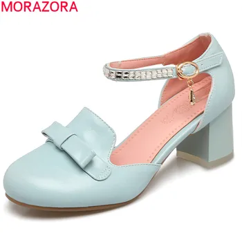 MORAZORA new fashion round toe pumps women shoes with butterfly knot buckle high heels square heel sweet female shoes
MORAZORA new fashion round toe pumps women shoes with butterfly knot buckle high heels square heel sweet female shoes