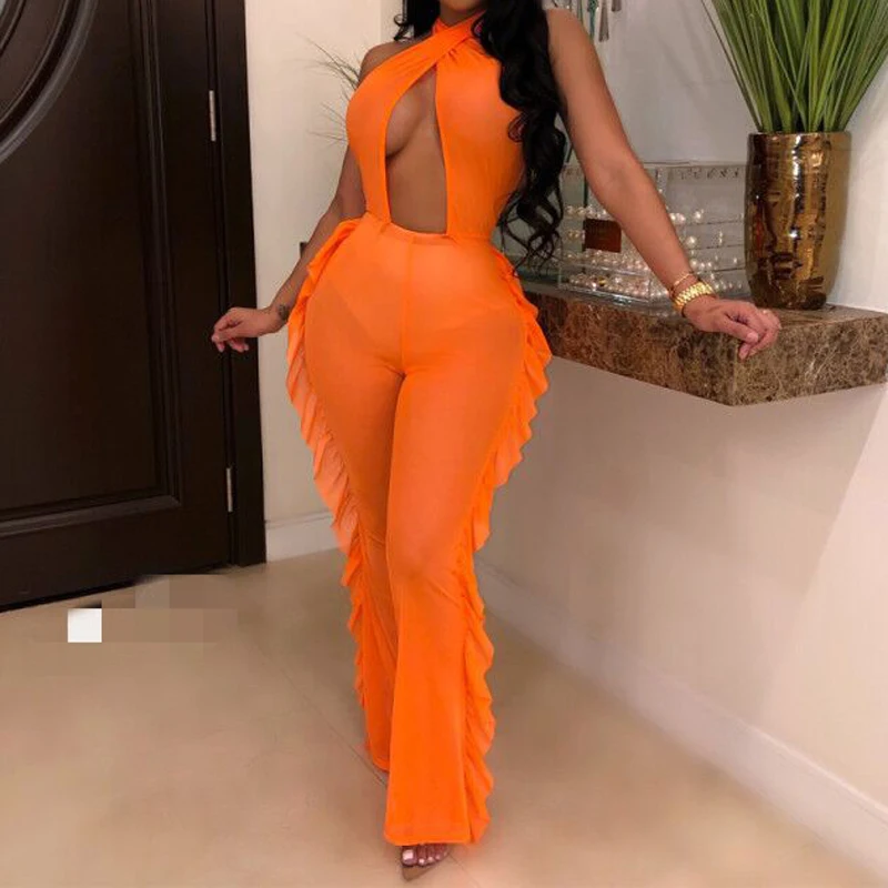 2019 New Mesh Ruffles jumpsuit Beach cover ups Sexy women see through Bikini swimsuit bathing suitc over up beachwear
2019 New Mesh Ruffles jumpsuit Beach cover ups Sexy women see through Bikini swimsuit bathing suitc over up beachwear