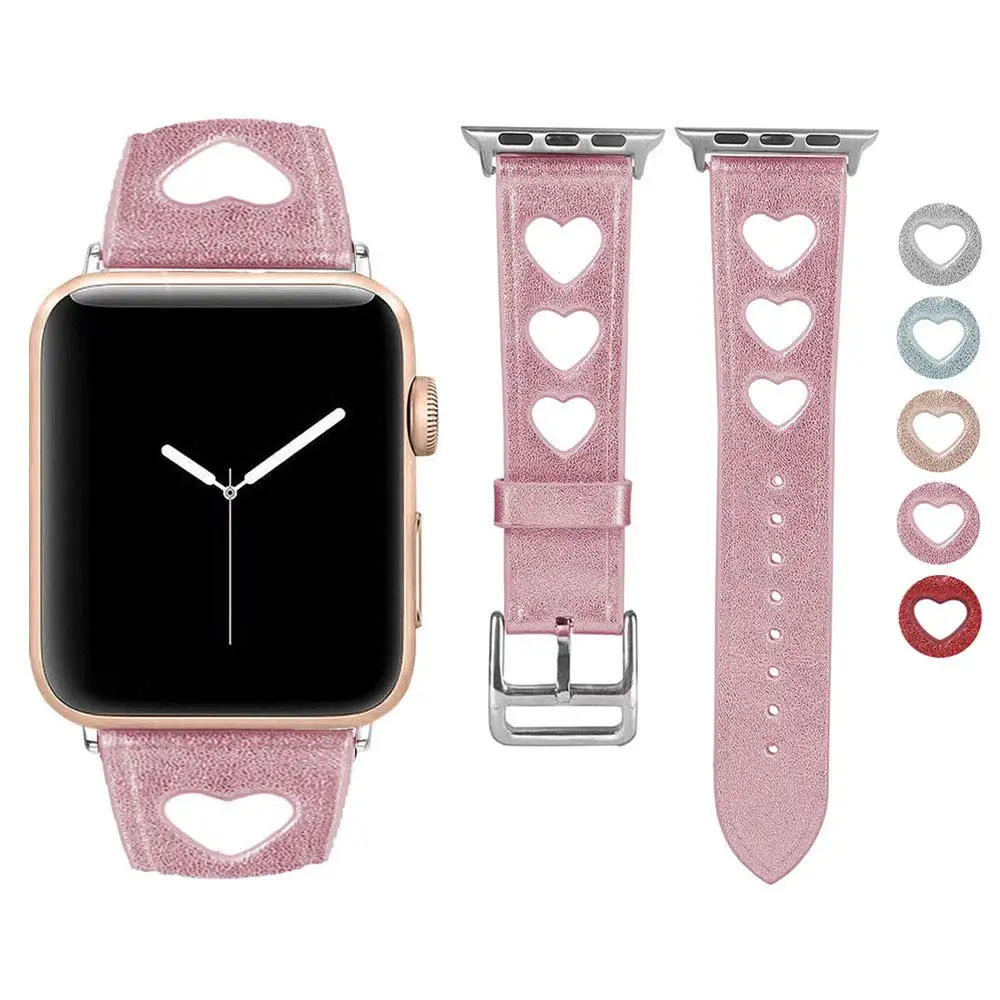 Tschick Breathable Leather Replacement Bracelet Strap Unique Hollowed-Out Love Heart for iWatch Apple Watch Series 4/3/2/1 Women
Tschick Breathable Leather Replacement Bracelet Strap Unique Hollowed-Out Love Heart for iWatch Apple Watch Series 4/3/2/1 Women