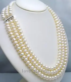 elegant 3 rows natural White AKOYA pearl necklace AKOYA wholesale SHIPPING -jewelry
elegant 3 rows natural White AKOYA pearl necklace AKOYA wholesale SHIPPING -jewelry