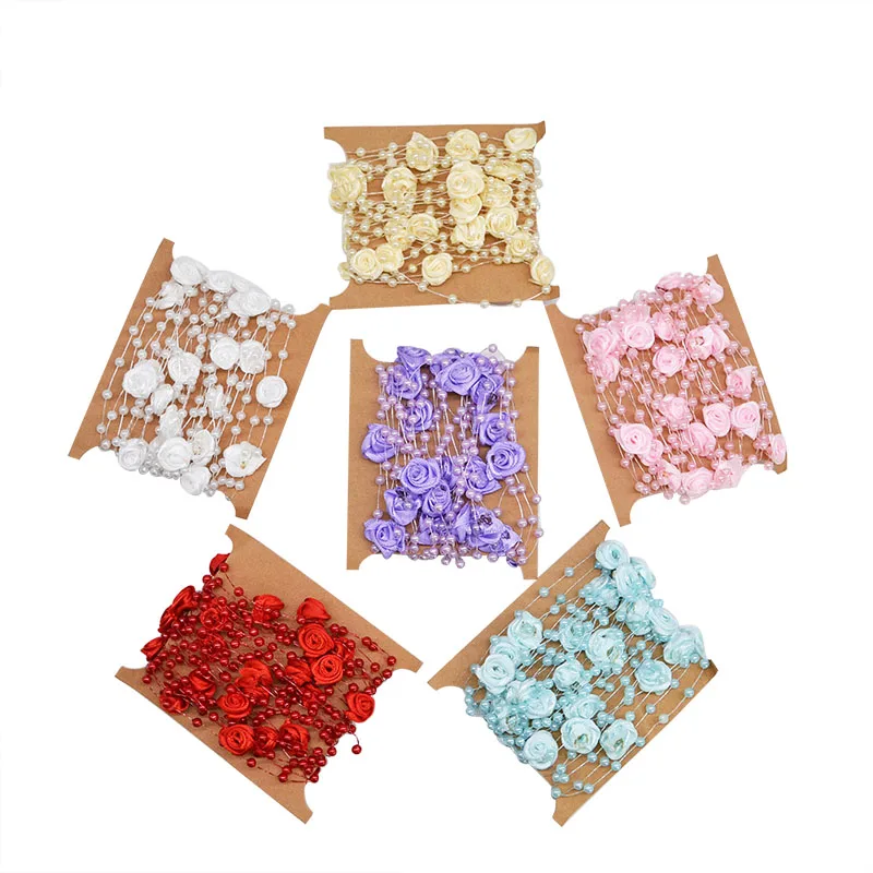5m/lot Multicolor Fishing Line Artificial Rose Flowers Pearl Beads Chain Garland For Wedding Party Decoration DIY Bridal Bouquet
5m/lot Multicolor Fishing Line Artificial Rose Flowers Pearl Beads Chain Garland For Wedding Party Decoration DIY Bridal Bouquet