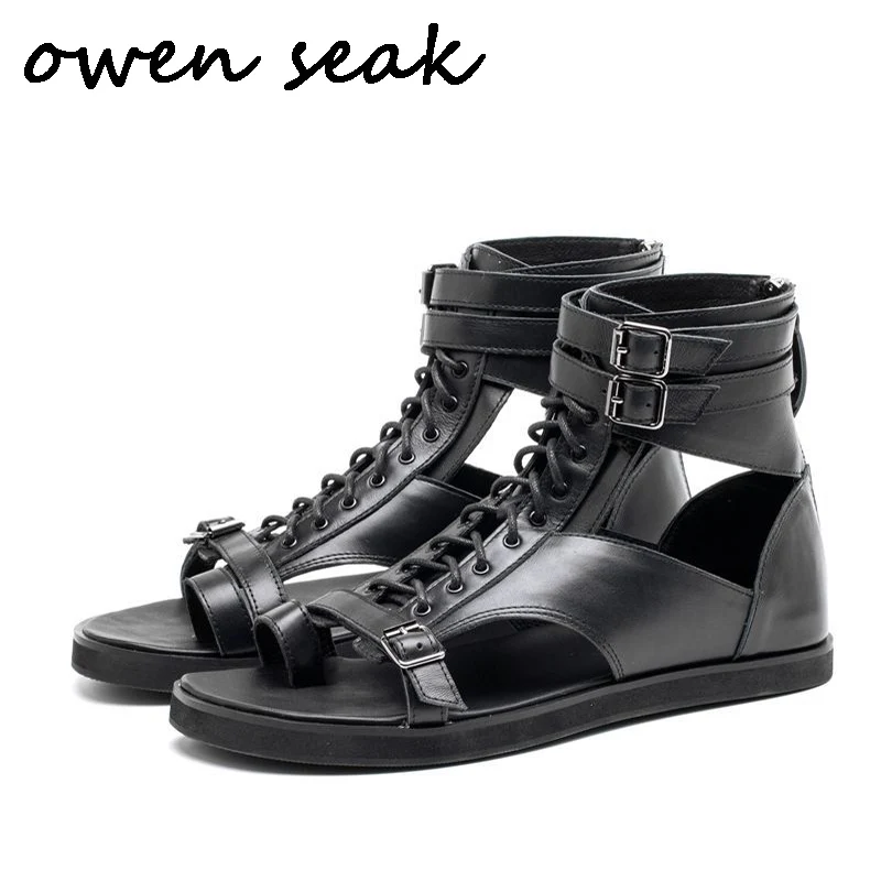 Owen Seak Men Rome Sandals Genuine Leather Gladiator Sandals High-Top Buckle Strap Lace Up Slippers Slides Summer Men Sandals
Owen Seak Men Rome Sandals Genuine Leather Gladiator Sandals High-Top Buckle Strap Lace Up Slippers Slides Summer Men Sandals