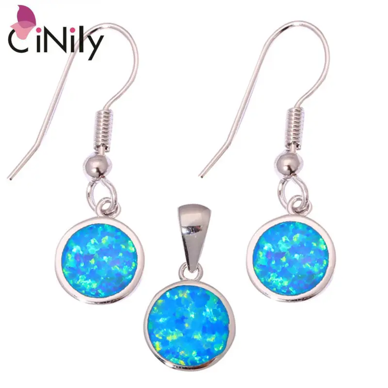 CiNily Minimalism Blue Fire Opal Jewelry Set Silver Plated Dangle Charms Pendants & Drop Earrings Round Jewelry Gifts Girl Woman
CiNily Minimalism Blue Fire Opal Jewelry Set Silver Plated Dangle Charms Pendants & Drop Earrings Round Jewelry Gifts Girl Woman