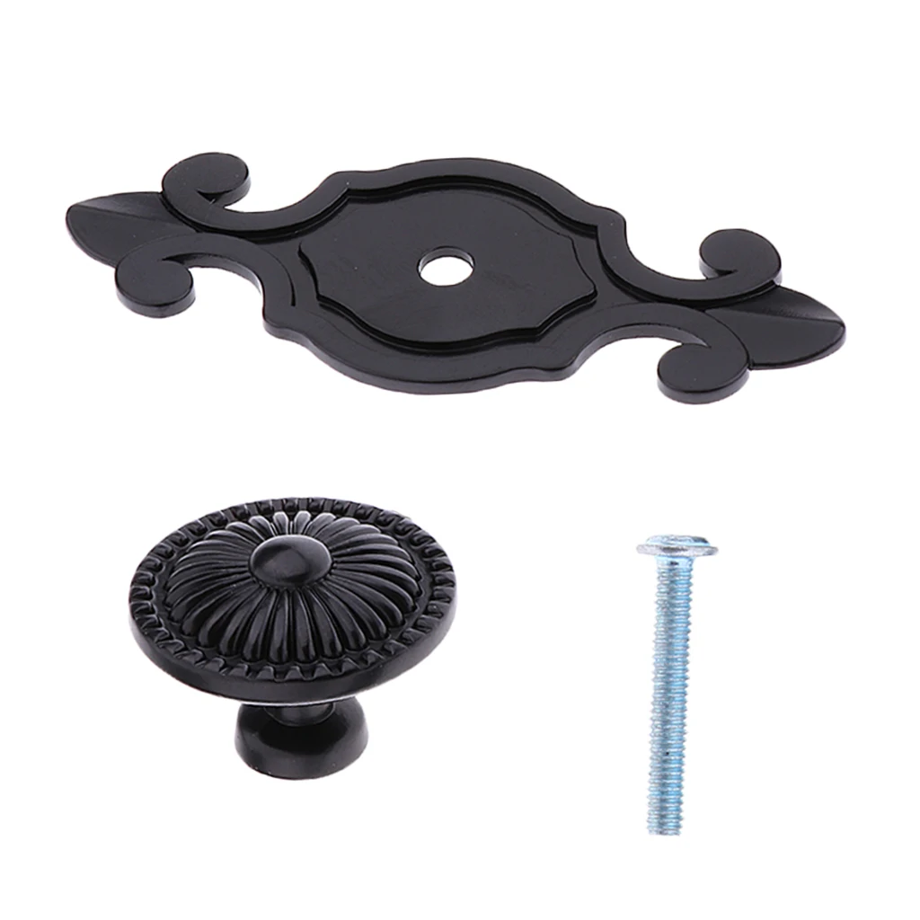 Retro Kitchen Cabinet Cupboard Door Drawer Pull Knob Handle Black Retro Kitchen Cabinet Cupboard Door Drawer Pull Knob Handle Black