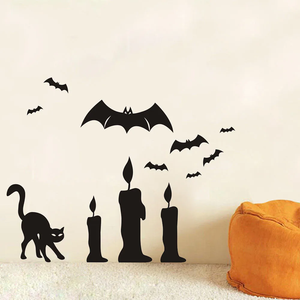 Happy Halloween Wall stickers Black Cat and Bat Background Wall Sticker Window Home Decoration Decal Decor 2o0824
Happy Halloween Wall stickers Black Cat and Bat Background Wall Sticker Window Home Decoration Decal Decor 2o0824
