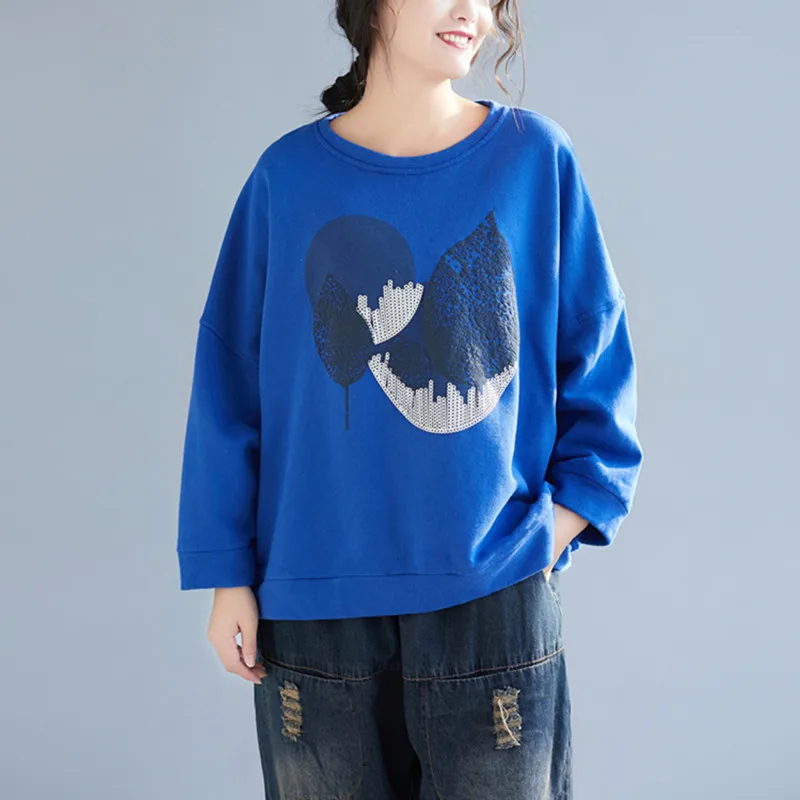 Johnature 2019 Casual O-neck Full Sleeve Print Women Hoodies Autumn Winter New Korean Loose Pullover Simple Sweatshirts | Женская одежда