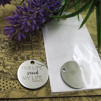 20pcs--"His Life Saved My Life Romans 5:28 "stainless steel charms more style for choosing DIY Charms from Bible
20pcs--"His Life Saved My Life Romans 5:28 "stainless steel charms more style for choosing DIY Charms from Bible
