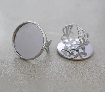 Blank Open Ring Settings with Round Smooth Bezel Resin Cabochons Bases Filigree Flower Rings DIY Findings Rhodium tone Plated
Blank Open Ring Settings with Round Smooth Bezel Resin Cabochons Bases Filigree Flower Rings DIY Findings Rhodium tone Plated
