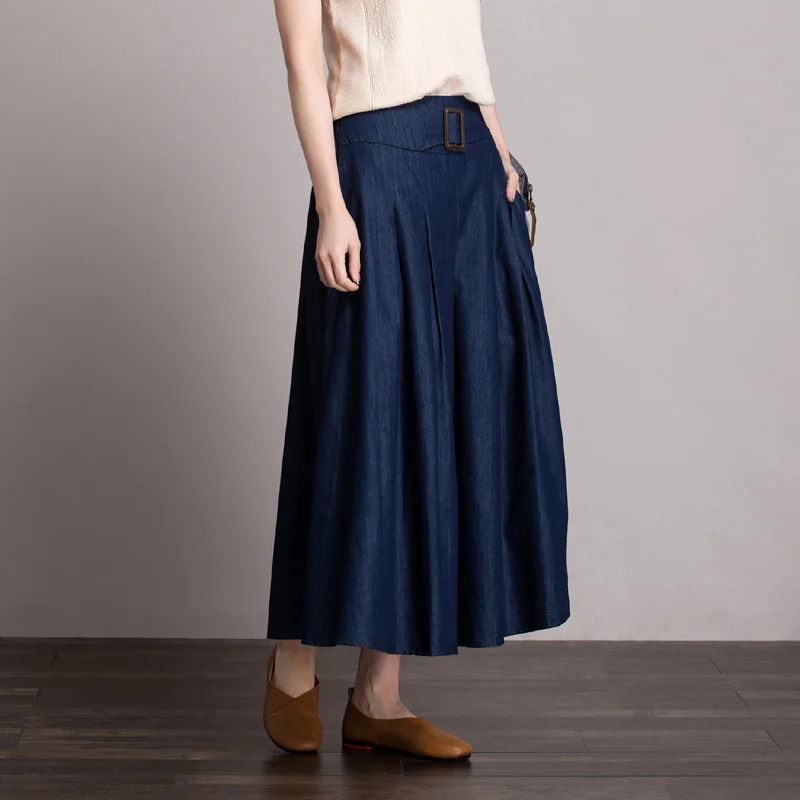 Free Shipping 2019 New Fashion Long Maxi A-line Skirts For Women Elastic High Waist Summer Cotton Denim Skirts Blue And Black
Free Shipping 2019 New Fashion Long Maxi A-line Skirts For Women Elastic High Waist Summer Cotton Denim Skirts Blue And Black