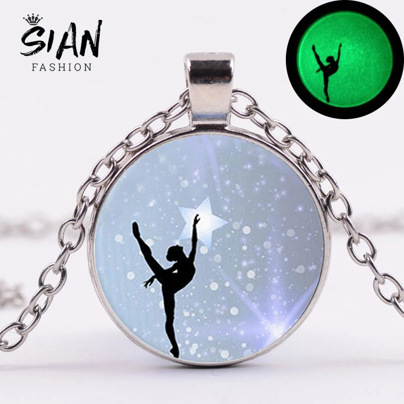 SIAN Fashion Luminous Ballet Dancer Necklace Glowing In The Dark Dancing Girl Fairy 3D Printing Glass Cabochon Pendant Necklace
SIAN Fashion Luminous Ballet Dancer Necklace Glowing In The Dark Dancing Girl Fairy 3D Printing Glass Cabochon Pendant Necklace