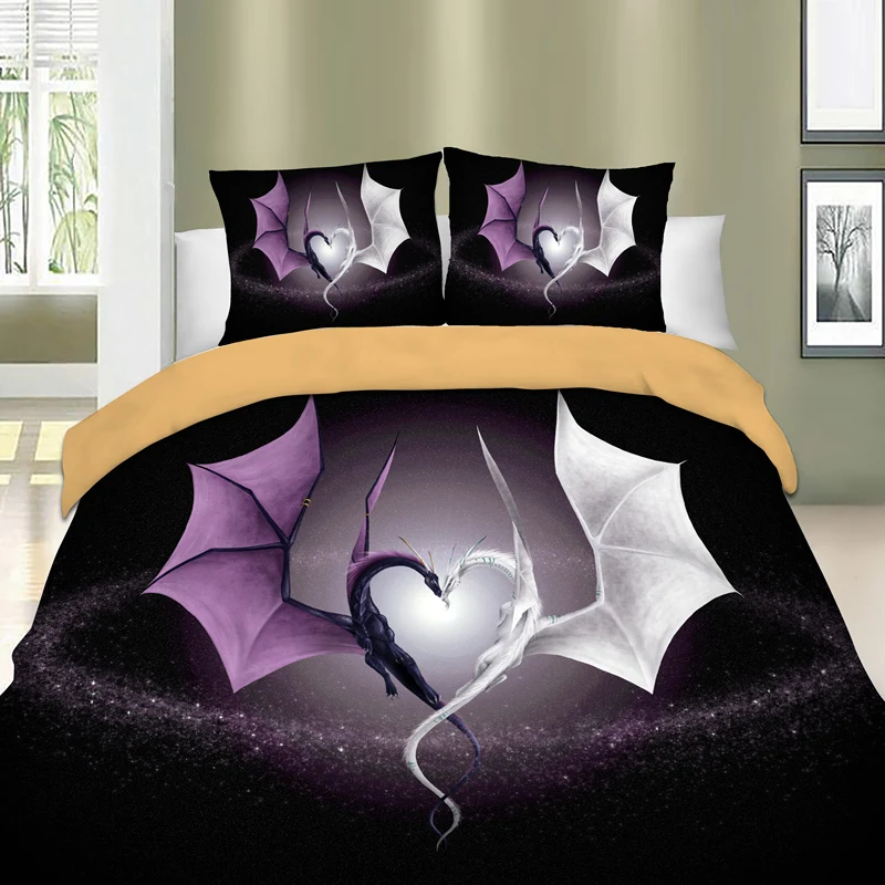Purple and White Dragon Bedding Set Microfiber Family Duvet Cover Set with Pillow Sham AU/US/EU Size Bedclothes Bed Linen Set
Purple and White Dragon Bedding Set Microfiber Family Duvet Cover Set with Pillow Sham AU/US/EU Size Bedclothes Bed Linen Set