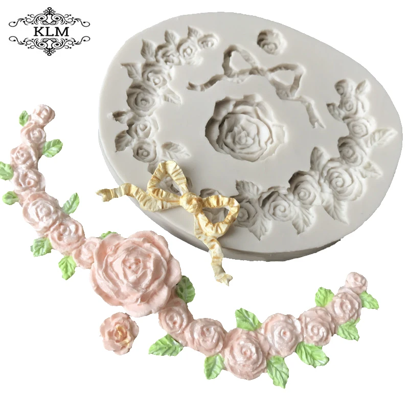 KLM-00186 Rose Flower Garland Silicone Mold Border Jewelry Wedding Fondant Cake Tools Mold Decoration Mold
KLM-00186 Rose Flower Garland Silicone Mold Border Jewelry Wedding Fondant Cake Tools Mold Decoration Mold