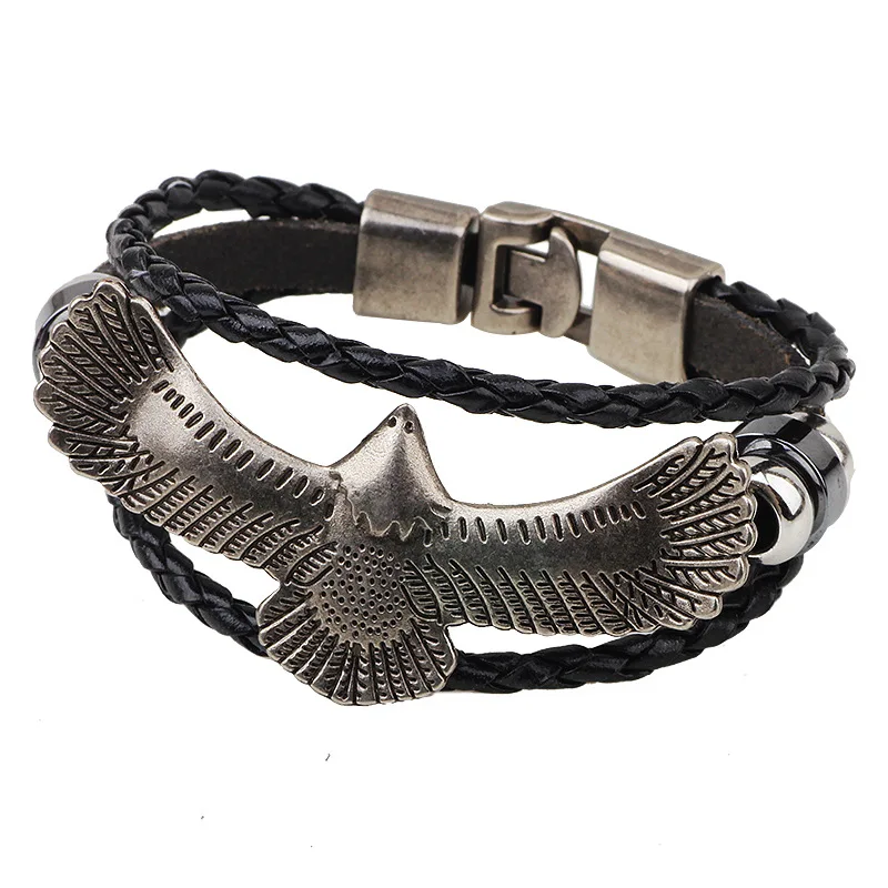 2016 New Listing Great Eagle Leather Bracelet Retro Jewelry Braided Beaded Bracelet Bangle Men and Women Eagle PU Bracelet
2016 New Listing Great Eagle Leather Bracelet Retro Jewelry Braided Beaded Bracelet Bangle Men and Women Eagle PU Bracelet