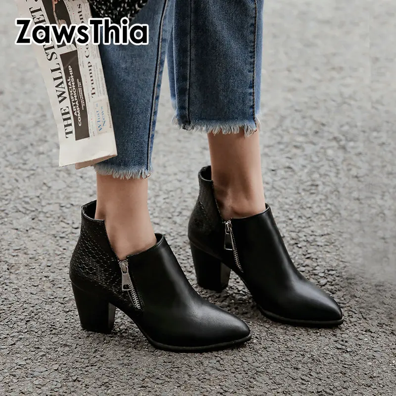 ZawsThia 2019 autumn women PU leather winter boots black chunky high heels ladies pumps woman ankble boots plus size 44 45 46 12
ZawsThia 2019 autumn women PU leather winter boots black chunky high heels ladies pumps woman ankble boots plus size 44 45 46 12