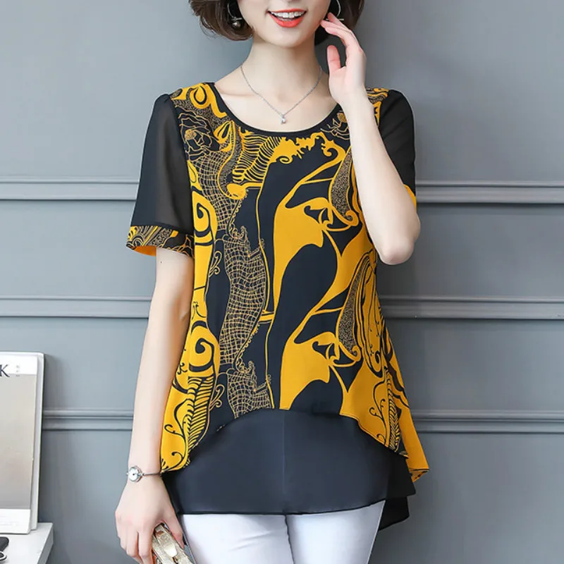 Women Blouses 2019 Fashion Short Sleeve O Neck Office Shirts Chiffon Blouse Shirt Casual Tops Plus Size 5XL Blusas Femininas
Women Blouses 2019 Fashion Short Sleeve O Neck Office Shirts Chiffon Blouse Shirt Casual Tops Plus Size 5XL Blusas Femininas