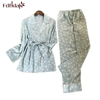 Fdfklak New Print Tracksuit Women Long Sleeve Silk Satin Pyjamas Suit Home Clothes Spring Autumn Women's Pajamas Pijama Set
Fdfklak New Print Tracksuit Women Long Sleeve Silk Satin Pyjamas Suit Home Clothes Spring Autumn Women's Pajamas Pijama Set