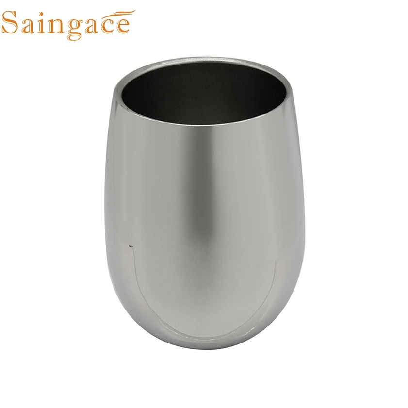 Image 2017 13oz Single Layer Stainless Steel Stemless Wine And Cocktail Glasses #0726