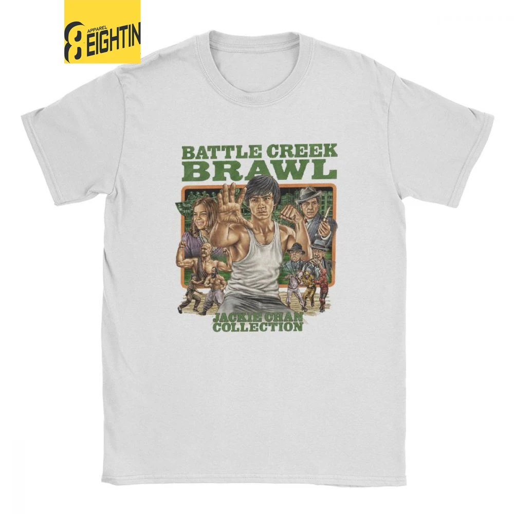 

Battle Creek Brawl Jackie Chan T-Shirts Men Movie Dragon China Kung Fu Fight 100% Cotton Tee Short Sleeve T Shirts Plus Size