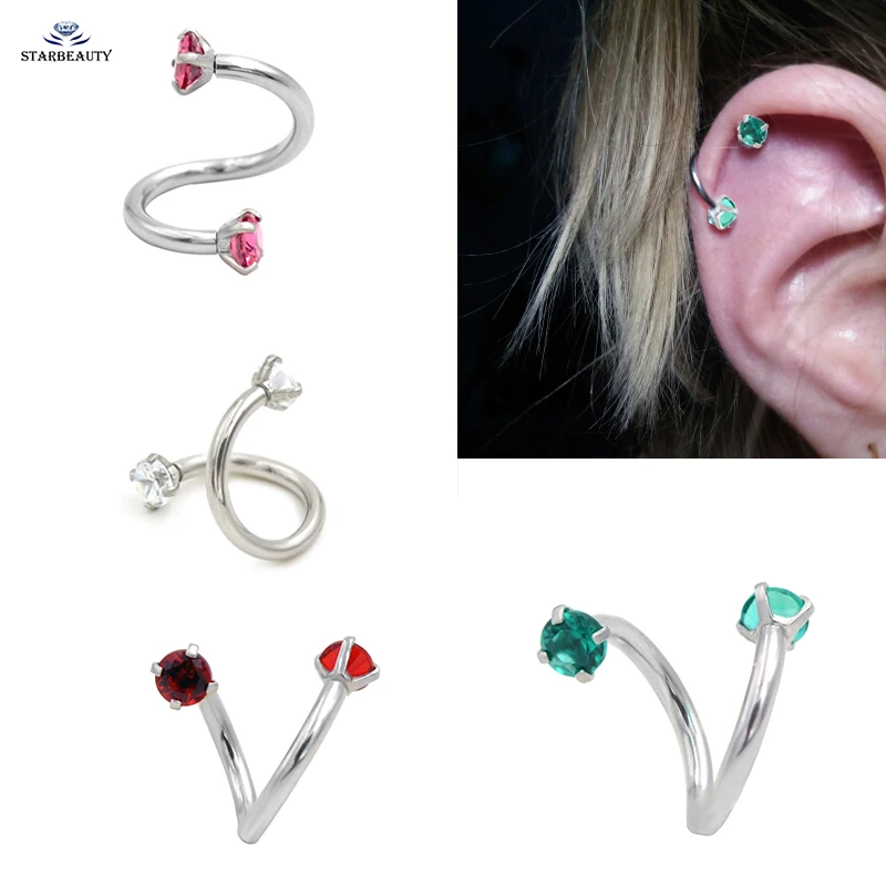 1 PC S Shape Twisted Helix Cartilage Earring Piercing Double Balls Body Gauge Ear Labret Ring Surgical Stainless Steel Jewelry
1 PC S Shape Twisted Helix Cartilage Earring Piercing Double Balls Body Gauge Ear Labret Ring Surgical Stainless Steel Jewelry