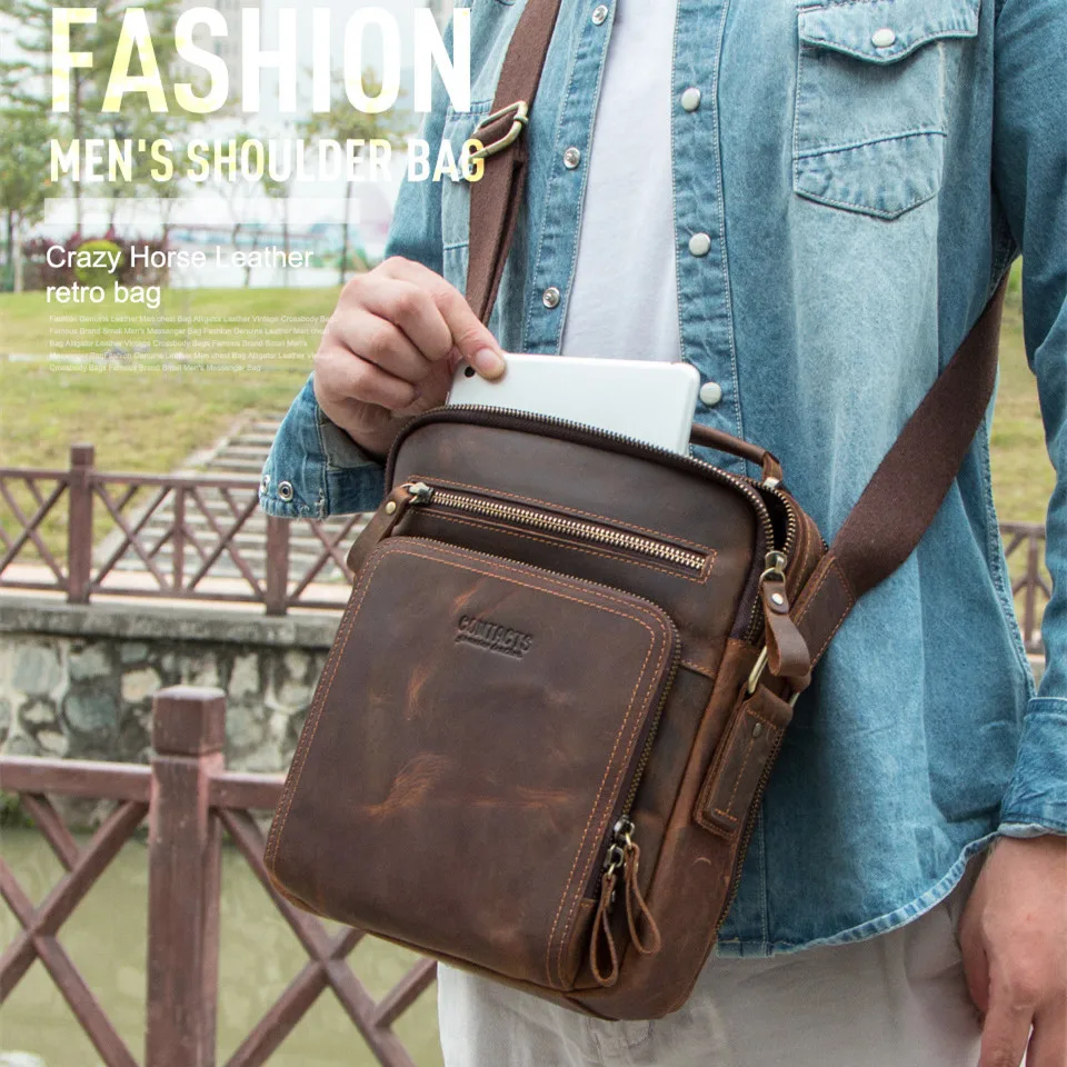 Retro Genuine Leather Men's Shoulder Bag male Crazy Horse Leather small messenger Crossbody Bags
Retro Genuine Leather Men's Shoulder Bag male Crazy Horse Leather small messenger Crossbody Bags