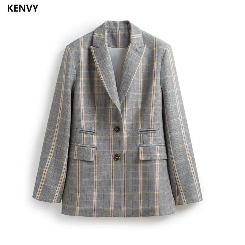 KENVY Brand Fashion Women's high-end Luxury Spring Loose Plaid Casual Blazers jacket Coat female
KENVY Brand Fashion Women's high-end Luxury Spring Loose Plaid Casual Blazers jacket Coat female