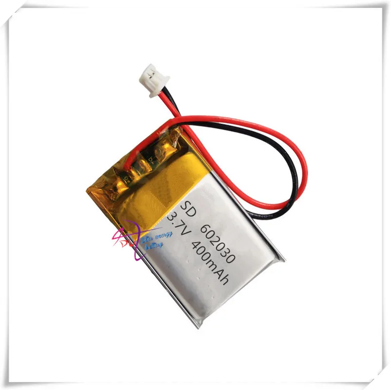 JST 1.25mm 2 pin 3.7V 400mAh 602030 polymer lithium battery point reading pen with 1.25 audio recording plug
JST 1.25mm 2 pin 3.7V 400mAh 602030 polymer lithium battery point reading pen with 1.25 audio recording plug