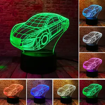 Novelty Model Car Figure 3D Illusion Nightlight LED Colourful Flash Touch Light Beside Lamp Sleeping Kids Toys gift
Novelty Model Car Figure 3D Illusion Nightlight LED Colourful Flash Touch Light Beside Lamp Sleeping Kids Toys gift
