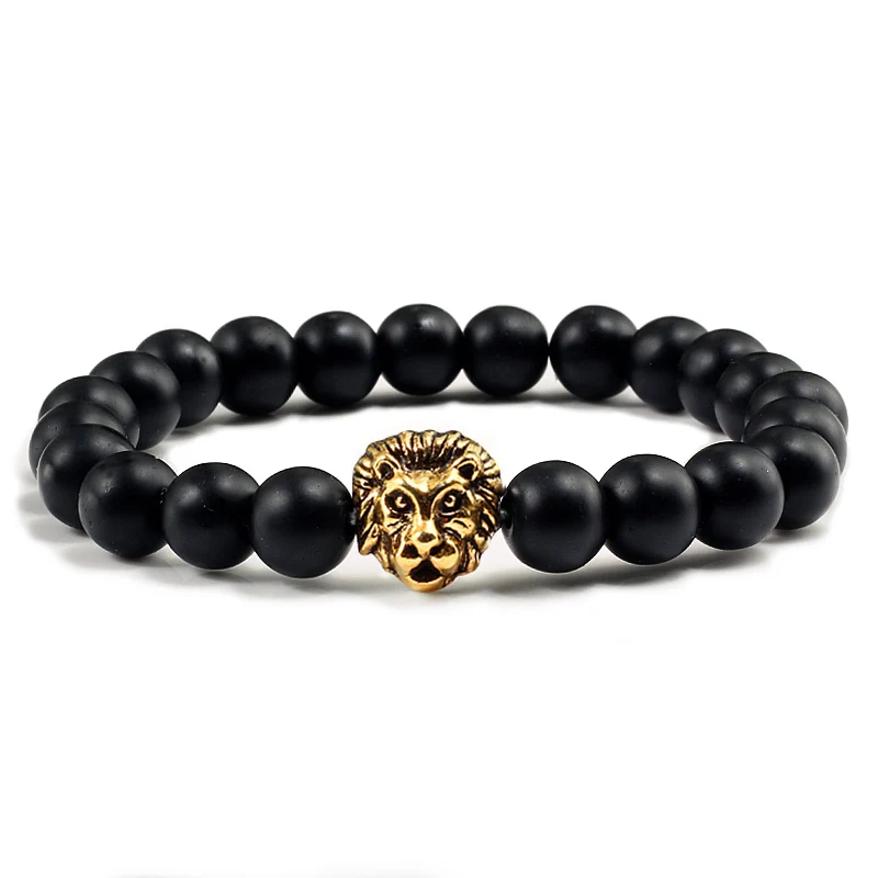 Antique Gold Silver Leo Lion Head Men Bracelets Black Natural Stone Matte Beads Yoga Bracelet Hand Jewelry Gift Pulseras Hombre
Antique Gold Silver Leo Lion Head Men Bracelets Black Natural Stone Matte Beads Yoga Bracelet Hand Jewelry Gift Pulseras Hombre