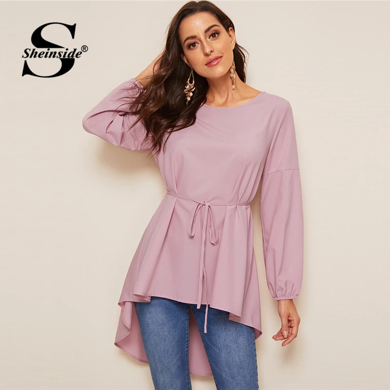 Sheinside Casual Solid Lantern Sleeve Waistline Blouse Women 2019 Summer Raglan Sleeve Blouses Ladies Pink Elegant Longline Top
Sheinside Casual Solid Lantern Sleeve Waistline Blouse Women 2019 Summer Raglan Sleeve Blouses Ladies Pink Elegant Longline Top