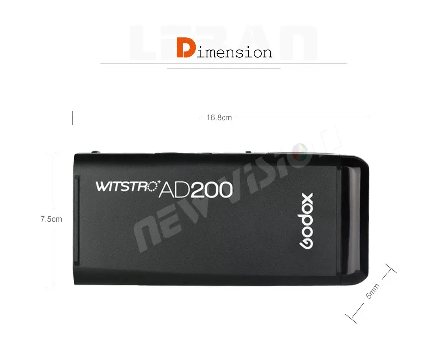 GODOX AD200 TTL 2.4G HSS 1/8000s Pocket Flash Light Double Head 200Ws with 2900mAh Lithium Battery Flashlight Flash
