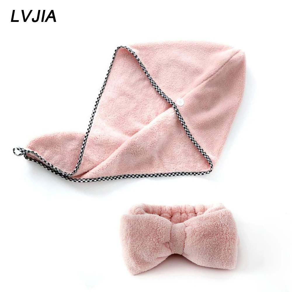 Women's super absorbent dry hair cap and hair band thickened coral fleece set quick-drying Solid colorSalon towel turban
Women's super absorbent dry hair cap and hair band thickened coral fleece set quick-drying Solid colorSalon towel turban