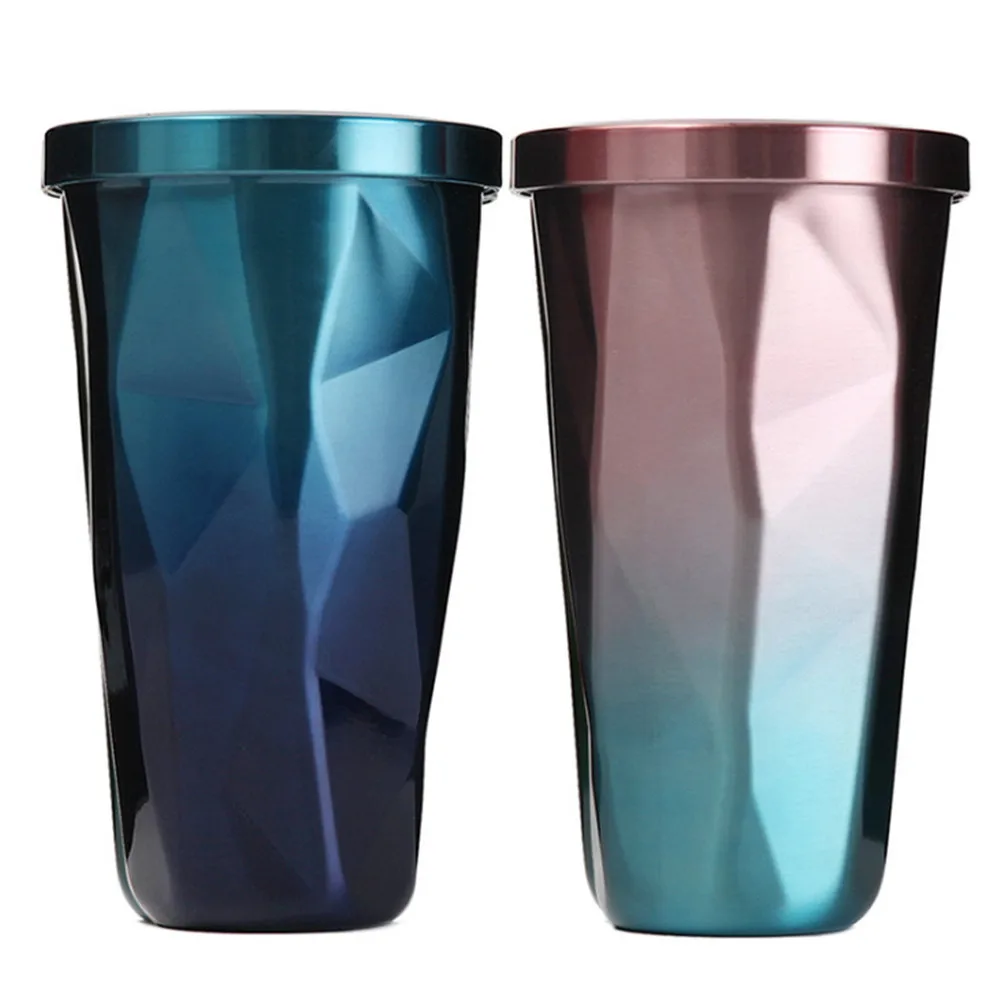 Double Wall Stainless Steel Tumbler Cups-Coffee Mugs 473ML Irregular Diamond Shape with Lid Straw with Rose Gold
Double Wall Stainless Steel Tumbler Cups-Coffee Mugs 473ML Irregular Diamond Shape with Lid Straw with Rose Gold