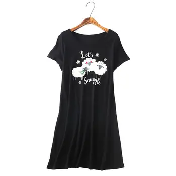 Summer Sleepshirts Women Cute Cotton Nightdress Cartoon Sleepwear Short Sleeve Casual Nightwear Sleepshirts Home Clothing 2019
Summer Sleepshirts Women Cute Cotton Nightdress Cartoon Sleepwear Short Sleeve Casual Nightwear Sleepshirts Home Clothing 2019