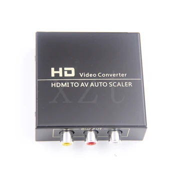 

HDMI to AV Auto Scaler Adapter HD 1080P Video Composite Converter Box to 3 RCA AV/CVSB L/R Support NTSC PAL for PS3 DVD TV