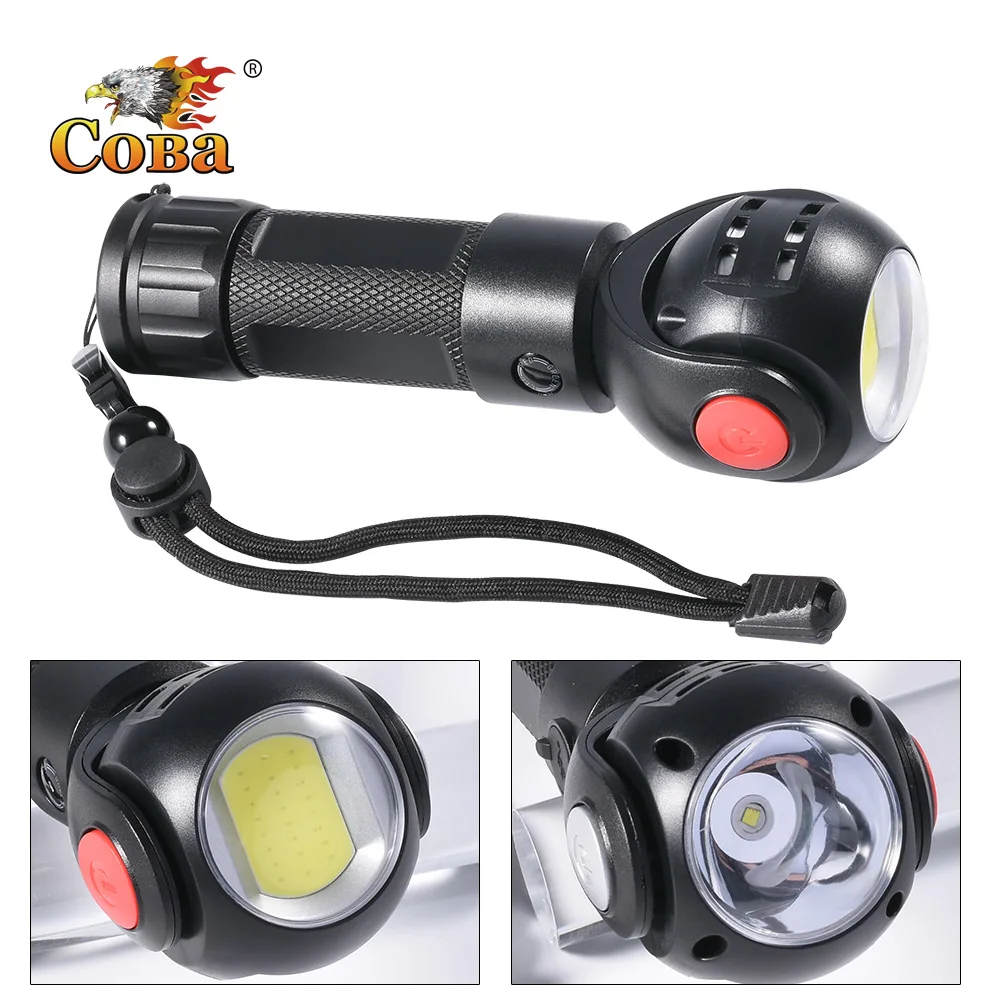 

Coba flashlight led 18650 usb rechargeable battery T6/COB bulbs camp night lights lantern torch survival in the wild