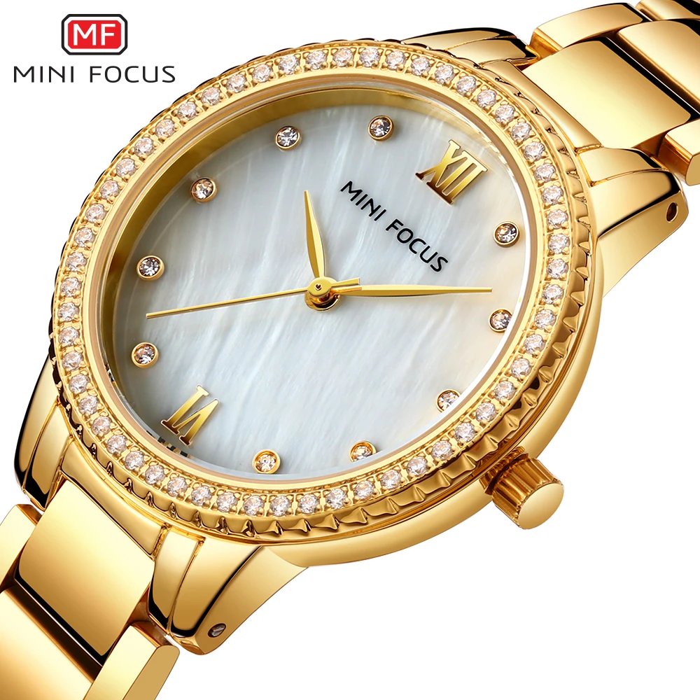 Women Watches Brand MINIFOCUS Stainless Steel Luxury Ladies Gold Quartz Wrist Watch Women Fashion Dress Watch Diamond Clock Gift
Women Watches Brand MINIFOCUS Stainless Steel Luxury Ladies Gold Quartz Wrist Watch Women Fashion Dress Watch Diamond Clock Gift