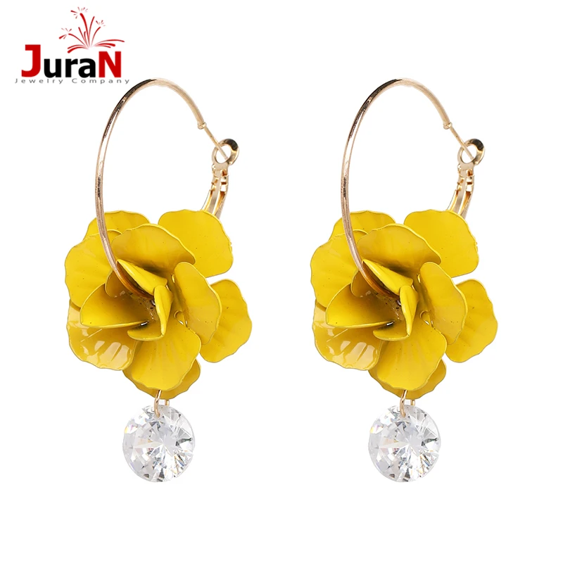 JURAN Drop shipping 4 colors women statement Flower earring fashion crystal with metal dangle drop Earrings for women
JURAN Drop shipping 4 colors women statement Flower earring fashion crystal with metal dangle drop Earrings for women