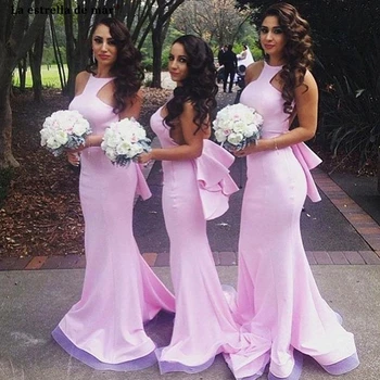 Vestidos de dama de honor mujer new satin O-Neck halter pink sexy mermaid bridesmaid dress long robe demoiselle d'honneur
Vestidos de dama de honor mujer new satin O-Neck halter pink sexy mermaid bridesmaid dress long robe demoiselle d'honneur