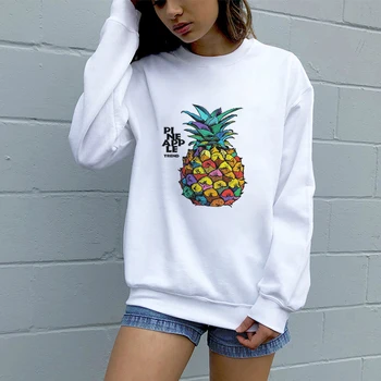 Harajuku Korean Style Kawaii Pineapple Print Sweatshirt White Long-sleeved Fashion Casual Loose O-neck Mango Pattern Pullovers
Harajuku Korean Style Kawaii Pineapple Print Sweatshirt White Long-sleeved Fashion Casual Loose O-neck Mango Pattern Pullovers