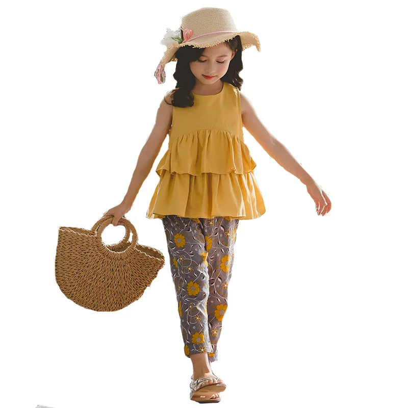 Summer Clothes Set For Girls New Kids Clothes Suit Floral Children's Costumes Sleeveless Kid Girl Clothing 6 8 12 Years Spring
Summer Clothes Set For Girls New Kids Clothes Suit Floral Children's Costumes Sleeveless Kid Girl Clothing 6 8 12 Years Spring