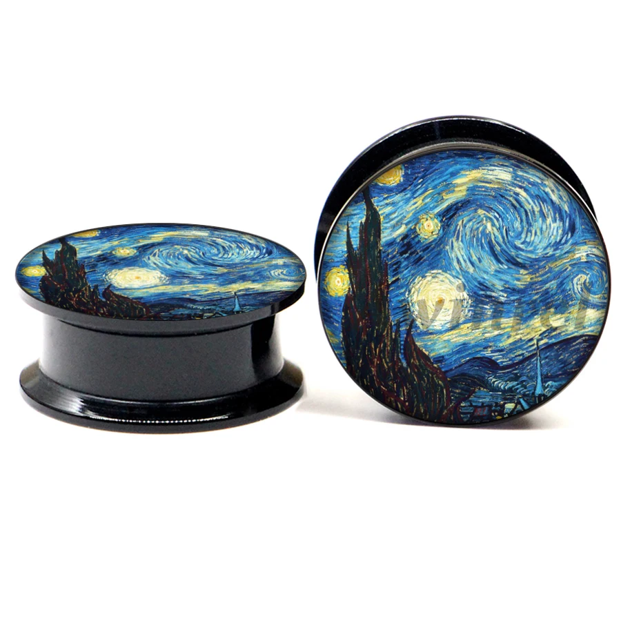 PAIR OF The Starry Night Acrylic Ear Gauge Plugs Screw Fit Flesh Tunnel Body Jewelry 2 pieces ASP0269
PAIR OF The Starry Night Acrylic Ear Gauge Plugs Screw Fit Flesh Tunnel Body Jewelry 2 pieces ASP0269